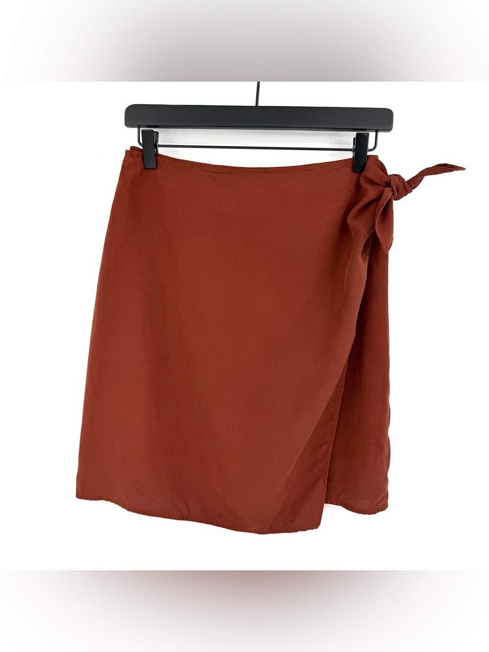 VTG ANN TAYLOR Silk Wrap Mini Skirt Burnt Orange M